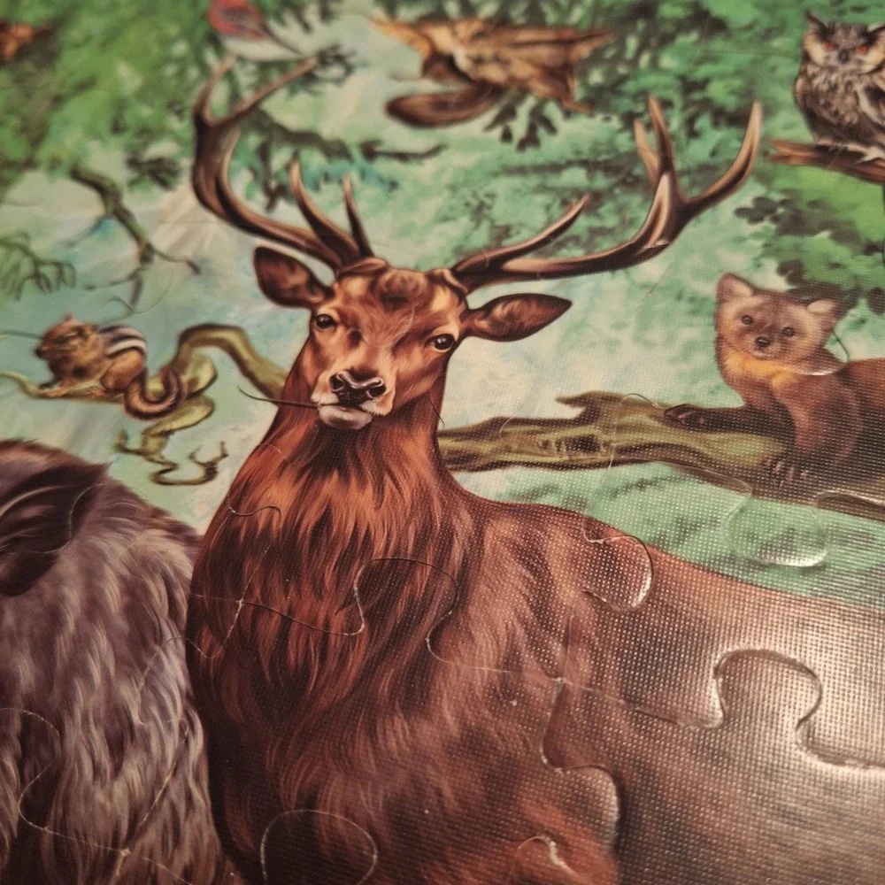BenOBen Double-Sided 2in1 Puzzle 100‎ Pieces Safari and Forest Animals